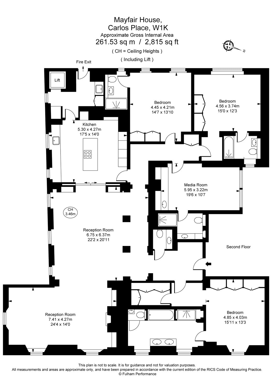 Flat 2 Mayfair House, 14, Carlos Place, London floorplan