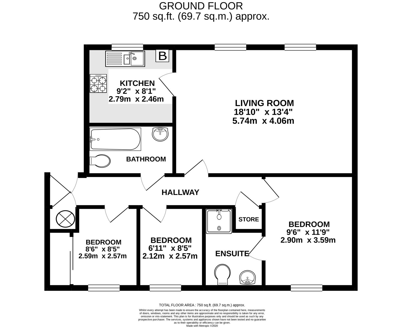 Flat 6, Neilson House, Courthouse Road, Tetbury floorplan