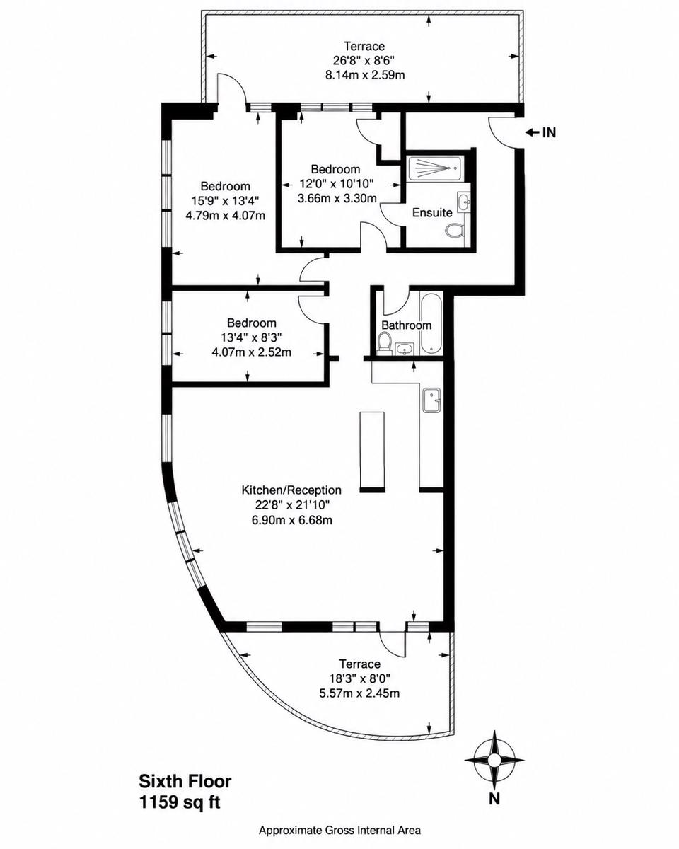 Flat 49, Bantam House, 6 Heritage Avenue, London, NW9 floorplan