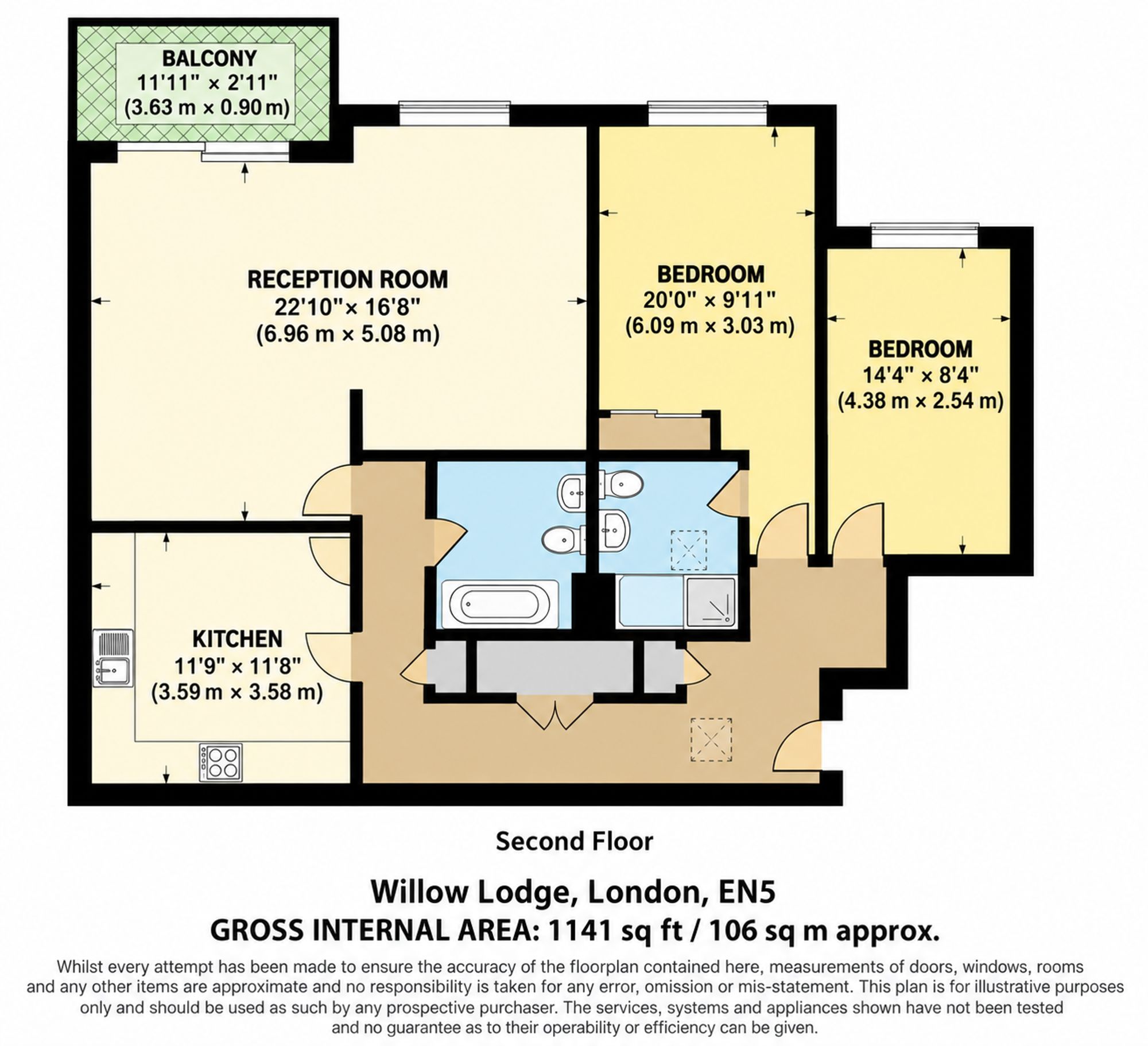 Flat 7, Willow Lodge, Barnet floorplan
