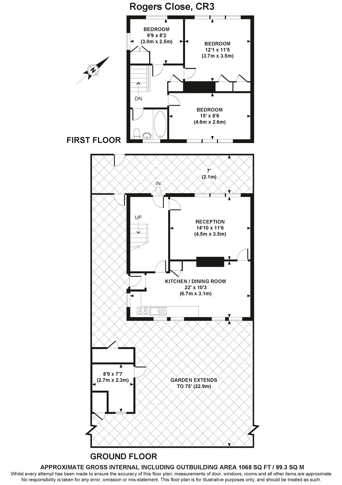 5, Rogers Close, Surrey floorplan