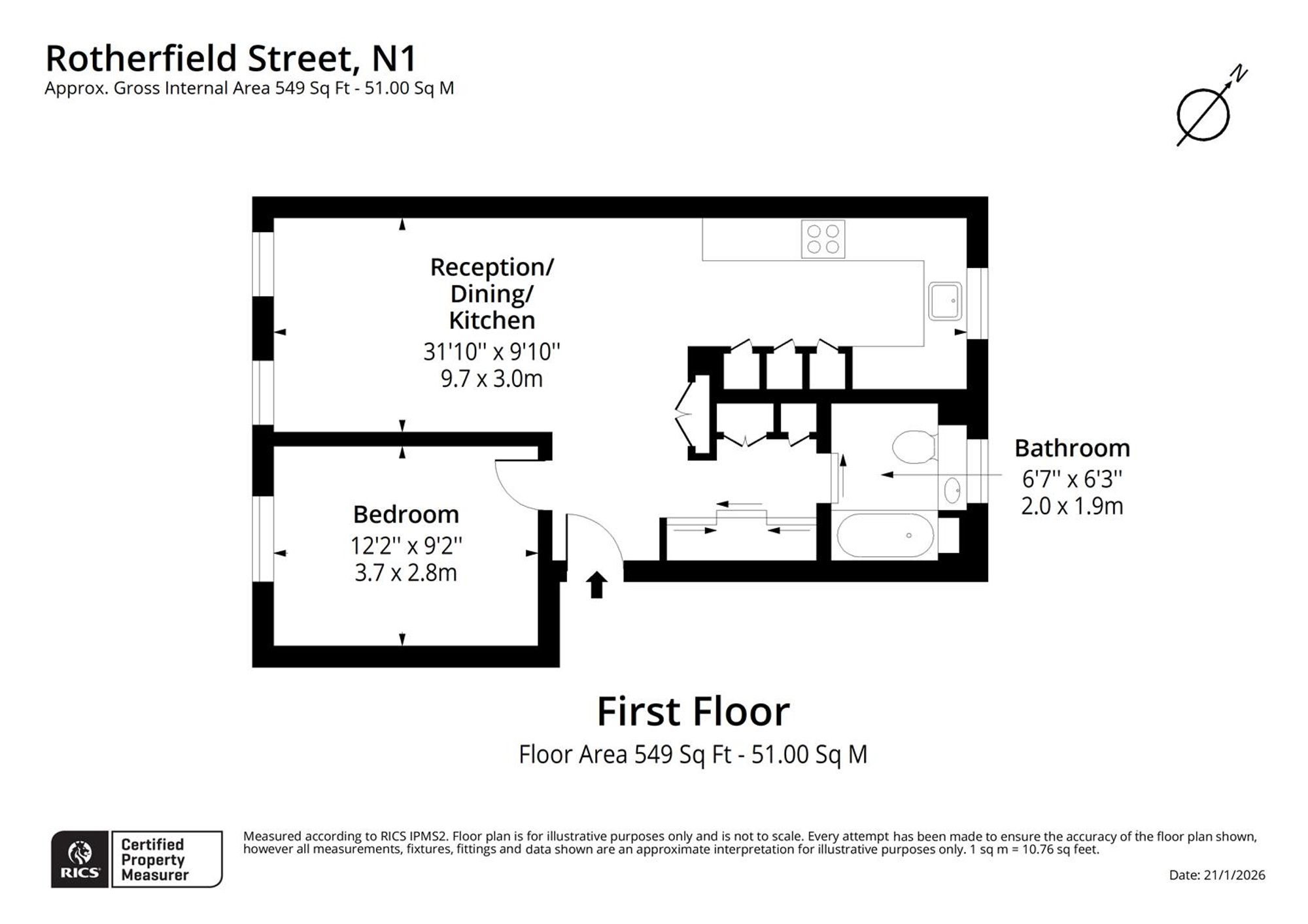 Flat 4, 5a Rotherfield Street, London floorplan