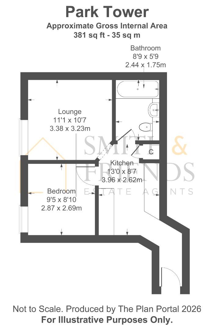 114, Park Tower, Hartlepool floorplan