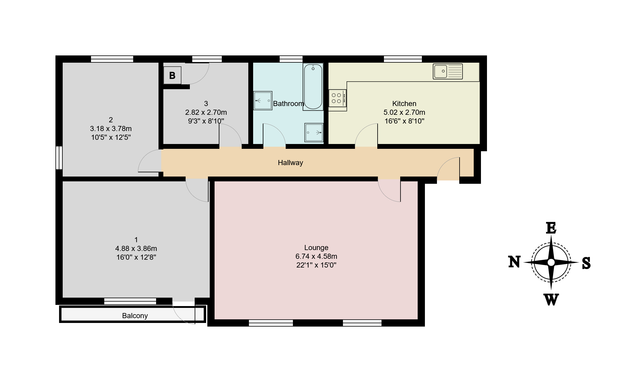 Flat 12 Leicester Court, Upper Park Road, Manchester floorplan