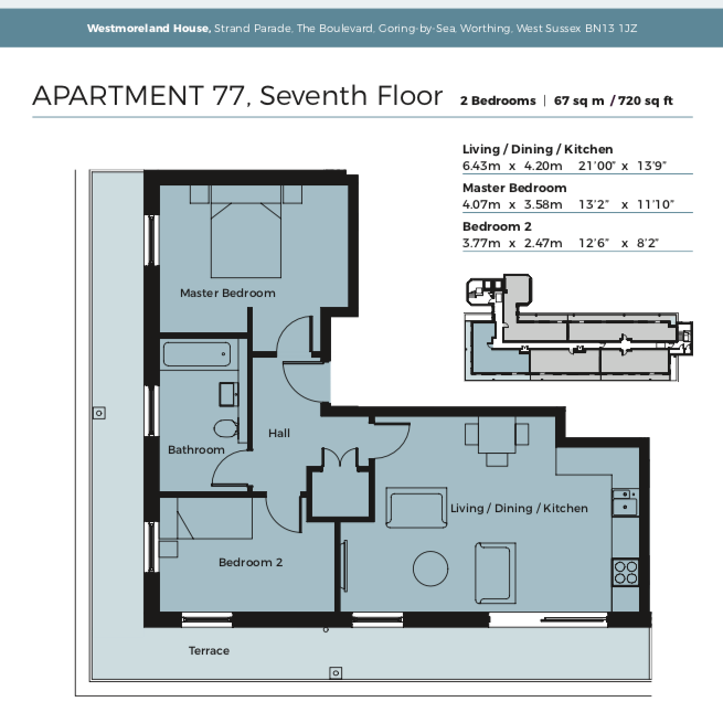 2 Bedrooms Flat for sale in Strand Parade, The Boulevard, Worthing BN13