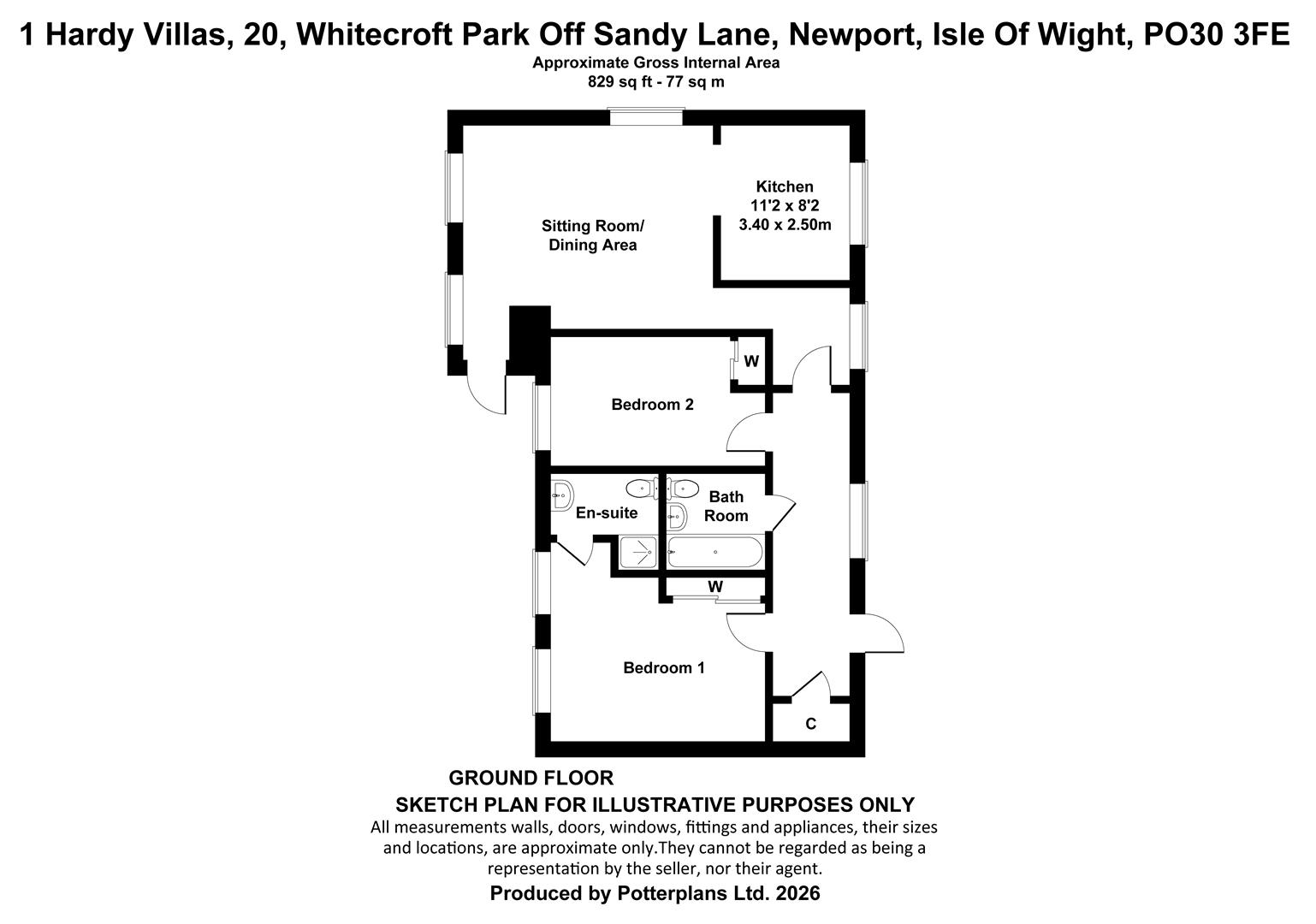 1 Hardy Villas, 20, Whitecroft Park, Gatcombe floorplan