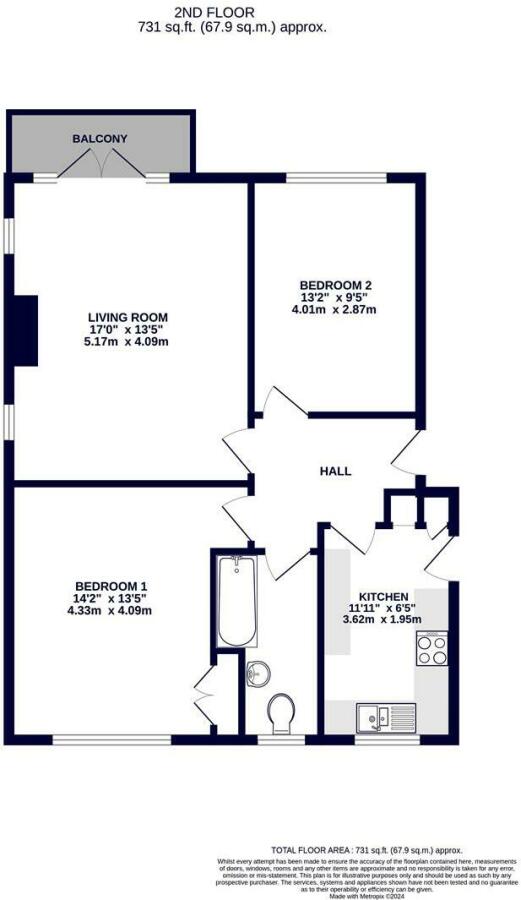 Elm Park Court,Flat 34, Elm Park Road, Pinner floorplan