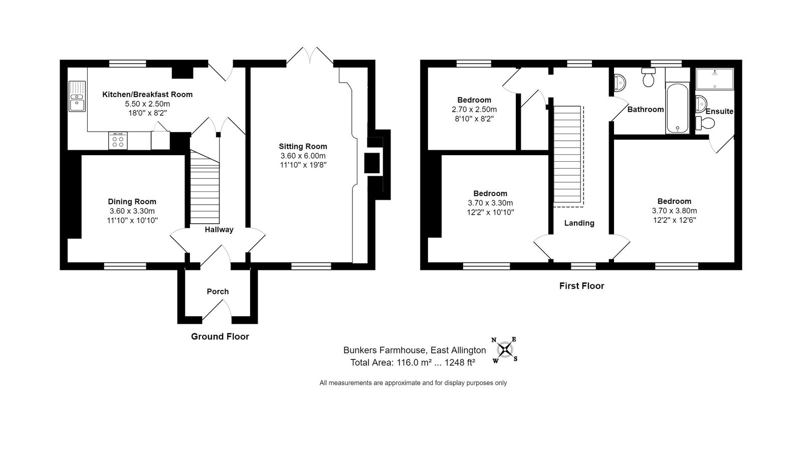 Bunkers Farm House, East Allington floorplan