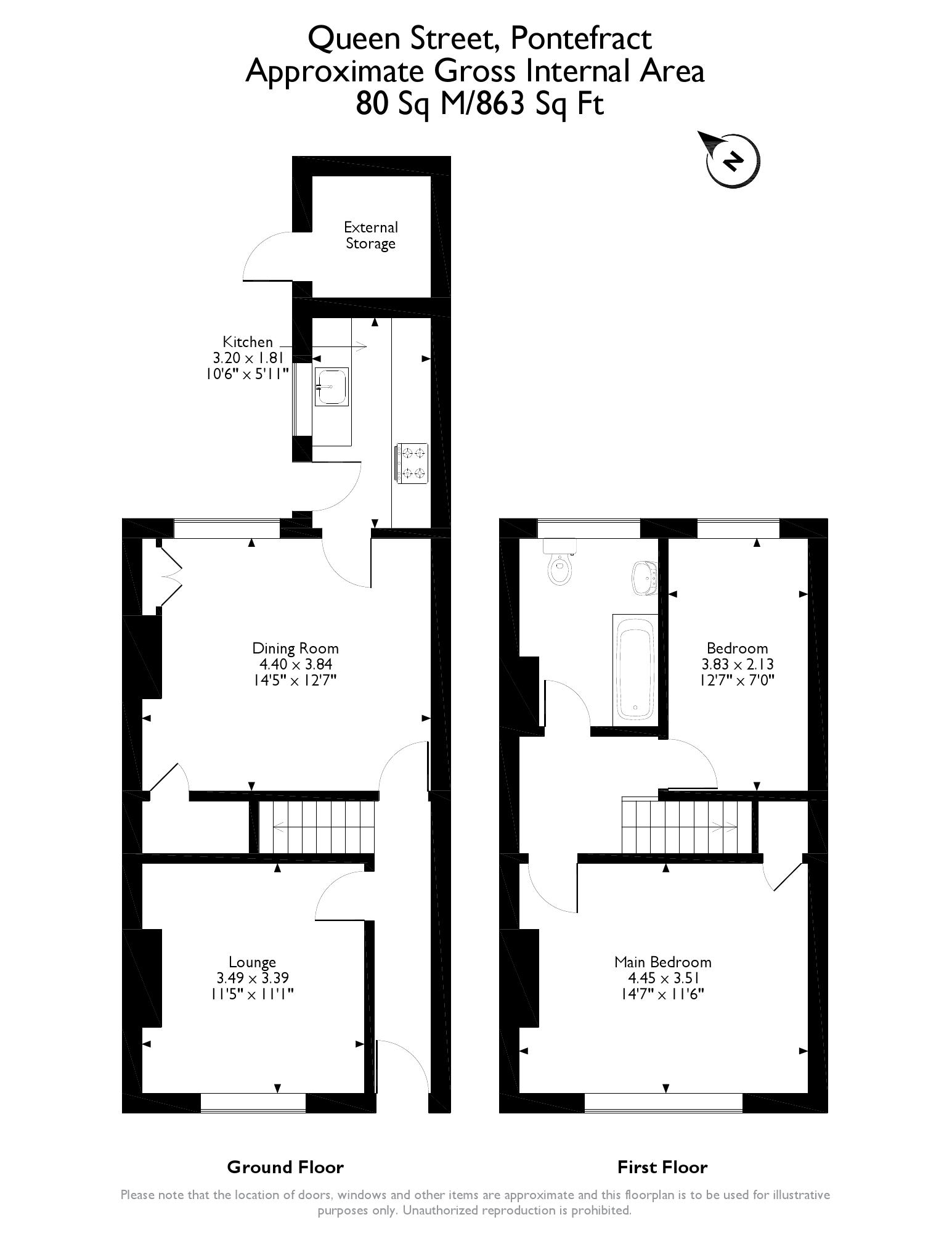 2 Bedrooms Terraced house for sale in Queen Street, Pontefract, West Yorkshire WF8