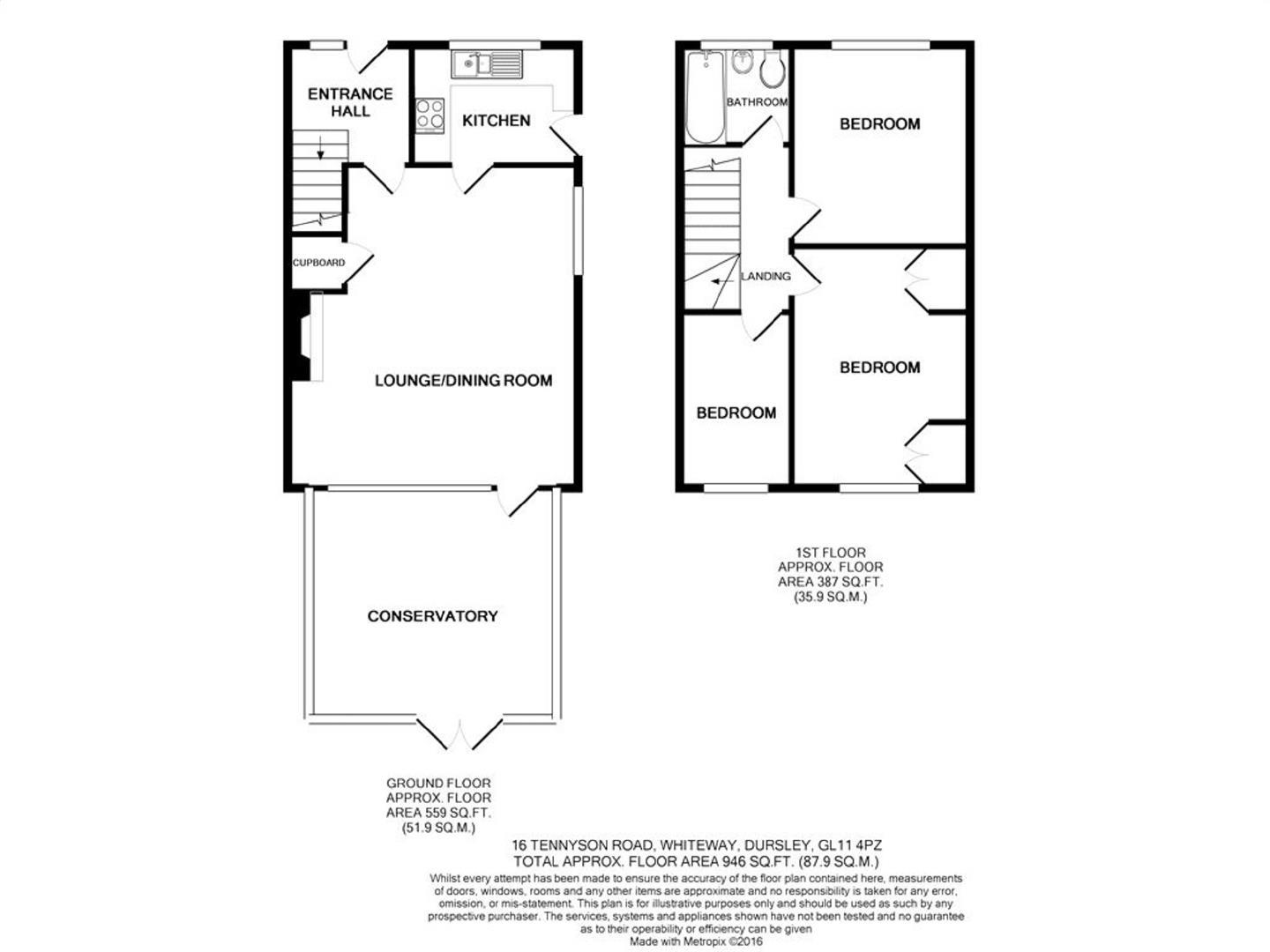 16, Tennyson Road, Dursley floorplan