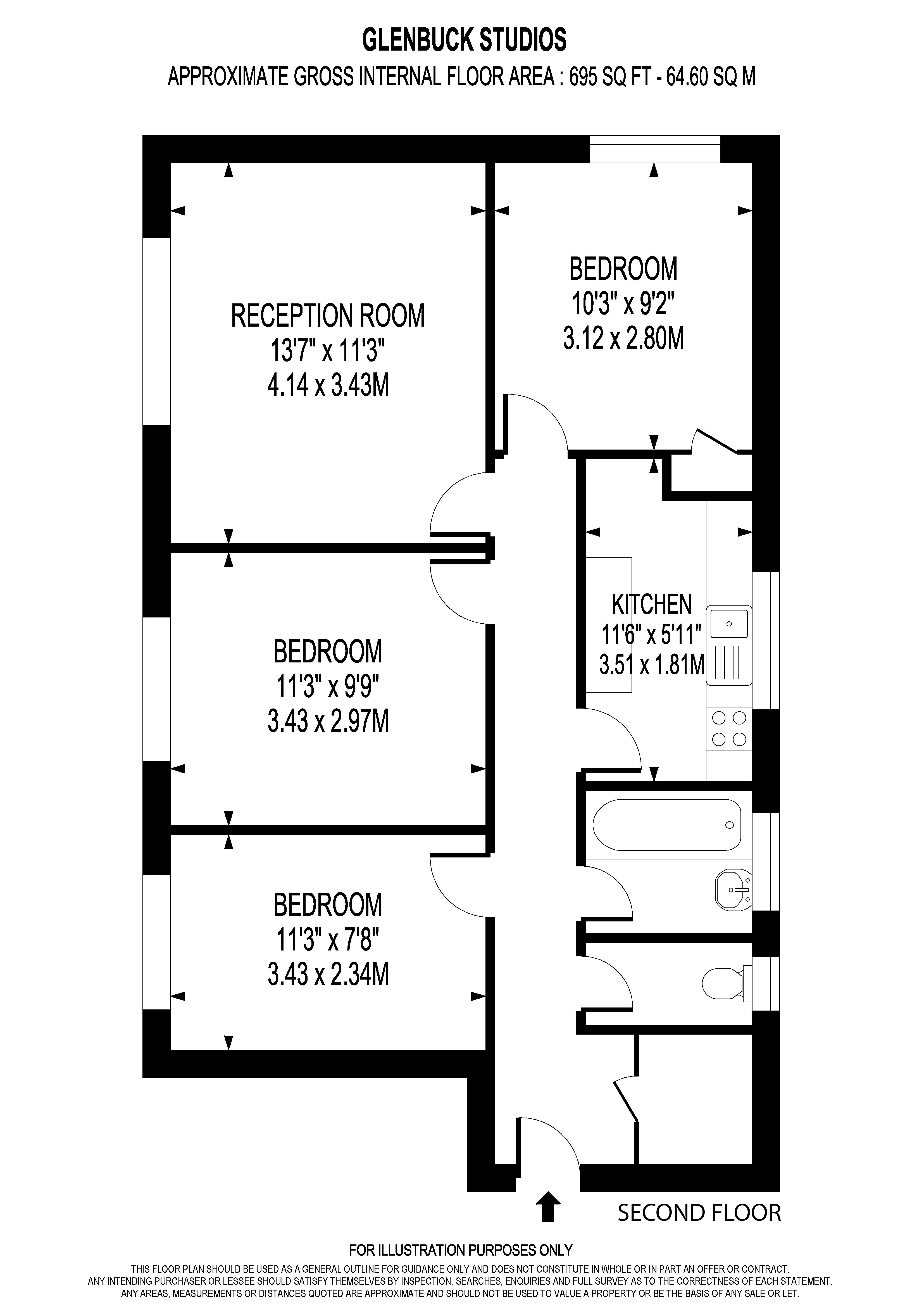 Flat 6, Glenbuck Studios,, Glenbuck Road, Surbiton floorplan