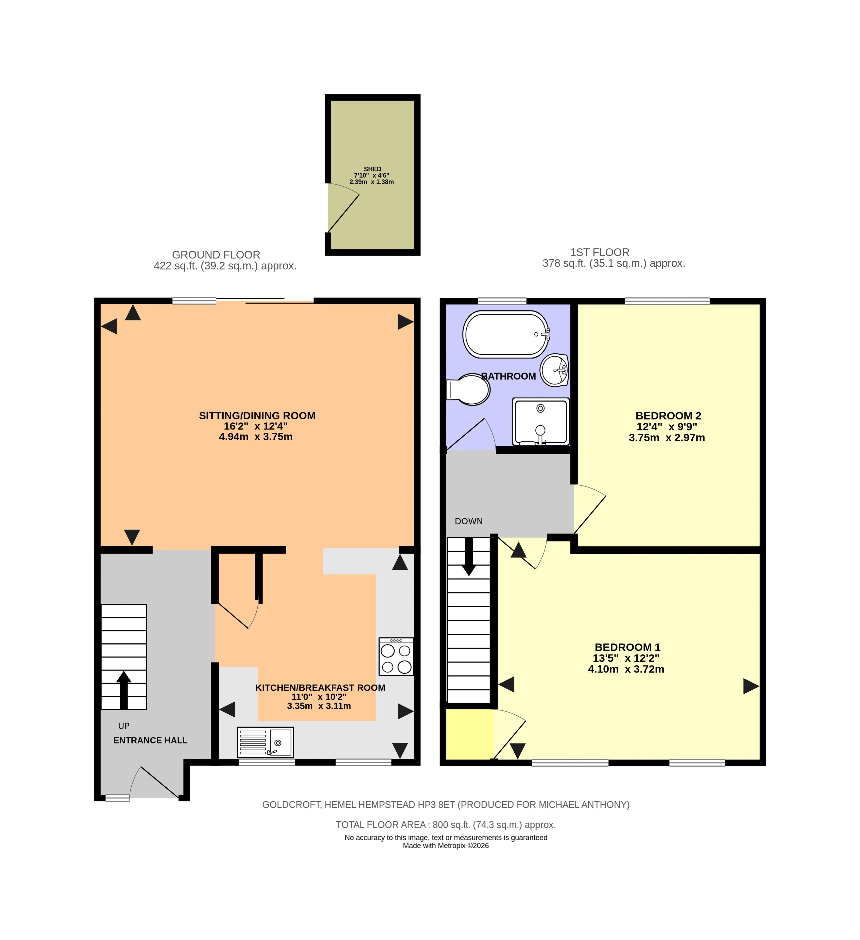 18, Goldcroft, Hemel Hempstead floorplan
