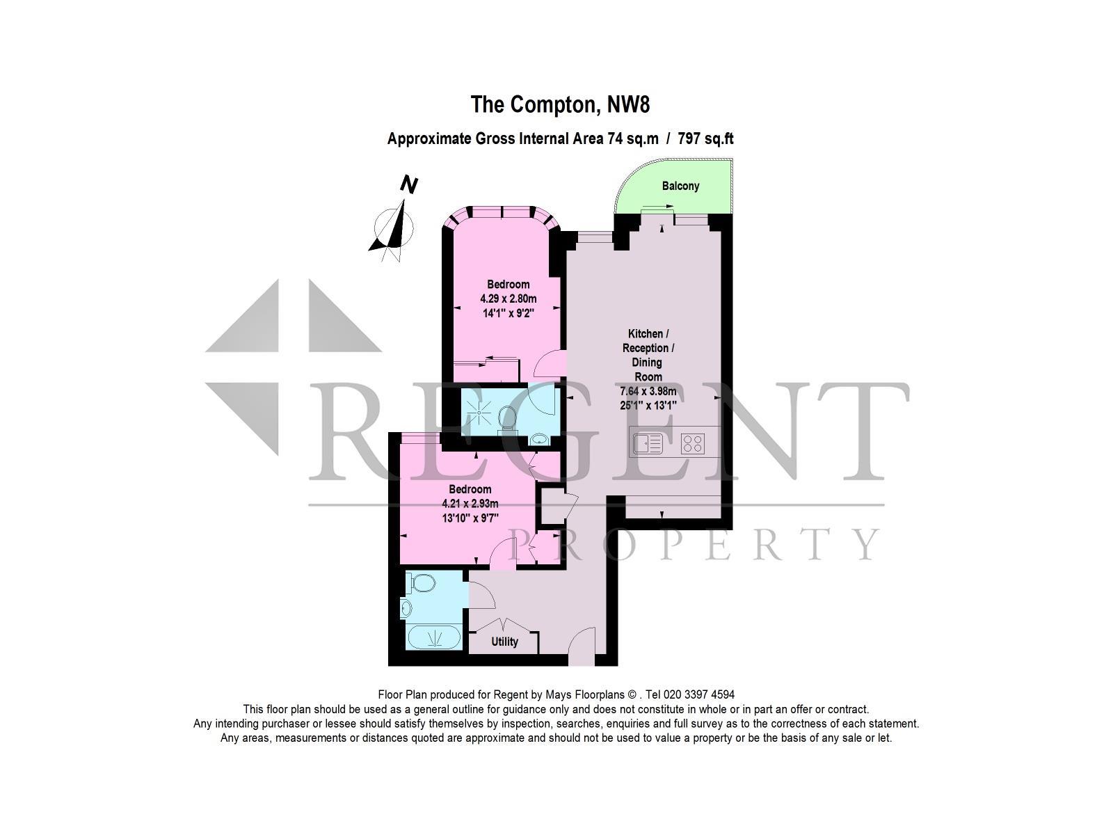 2 Bedrooms Flat to rent in The Compton, Lodge Road NW8