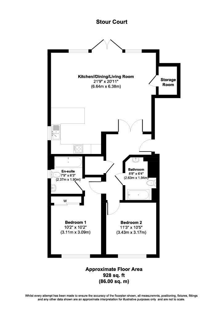Flat 1, Stour Court, 3, Fairway View Close, Ferndown floorplan