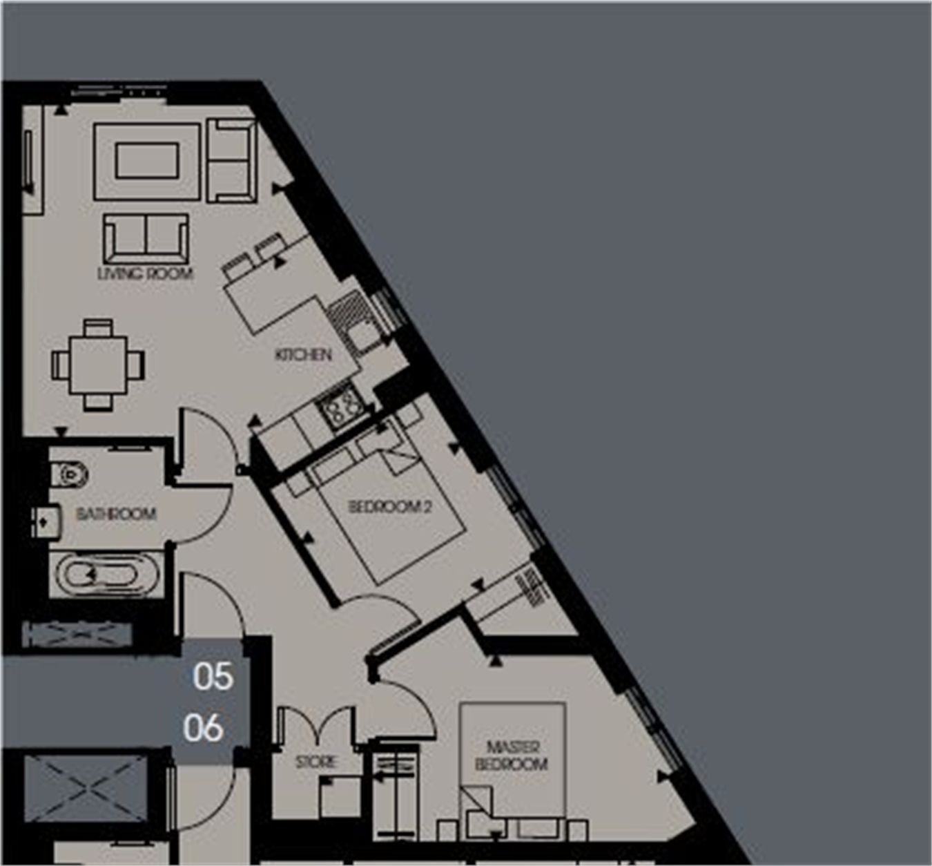 Flat 301, Pinnacle Apartments, Croydon floorplan