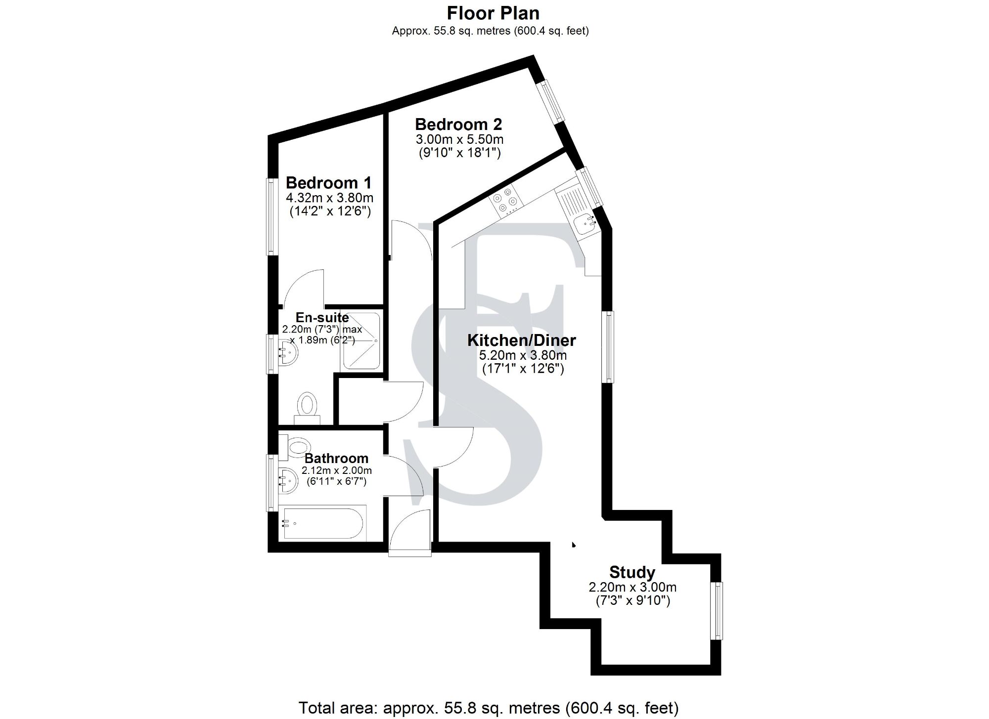 Flat 6, 142, Hallfields Lane, Leicestershire floorplan