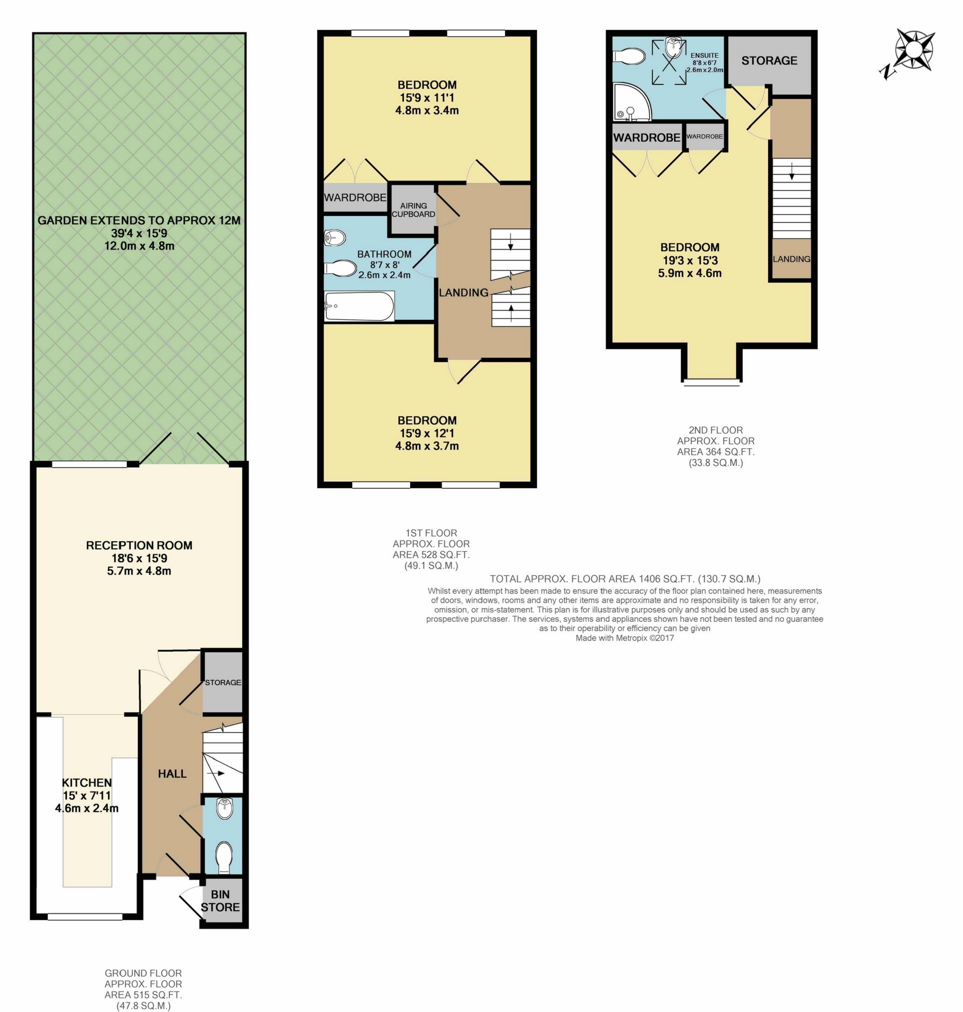 3 Bedrooms Town house for sale in Hampton Close, Borehamwood, Herts WD6