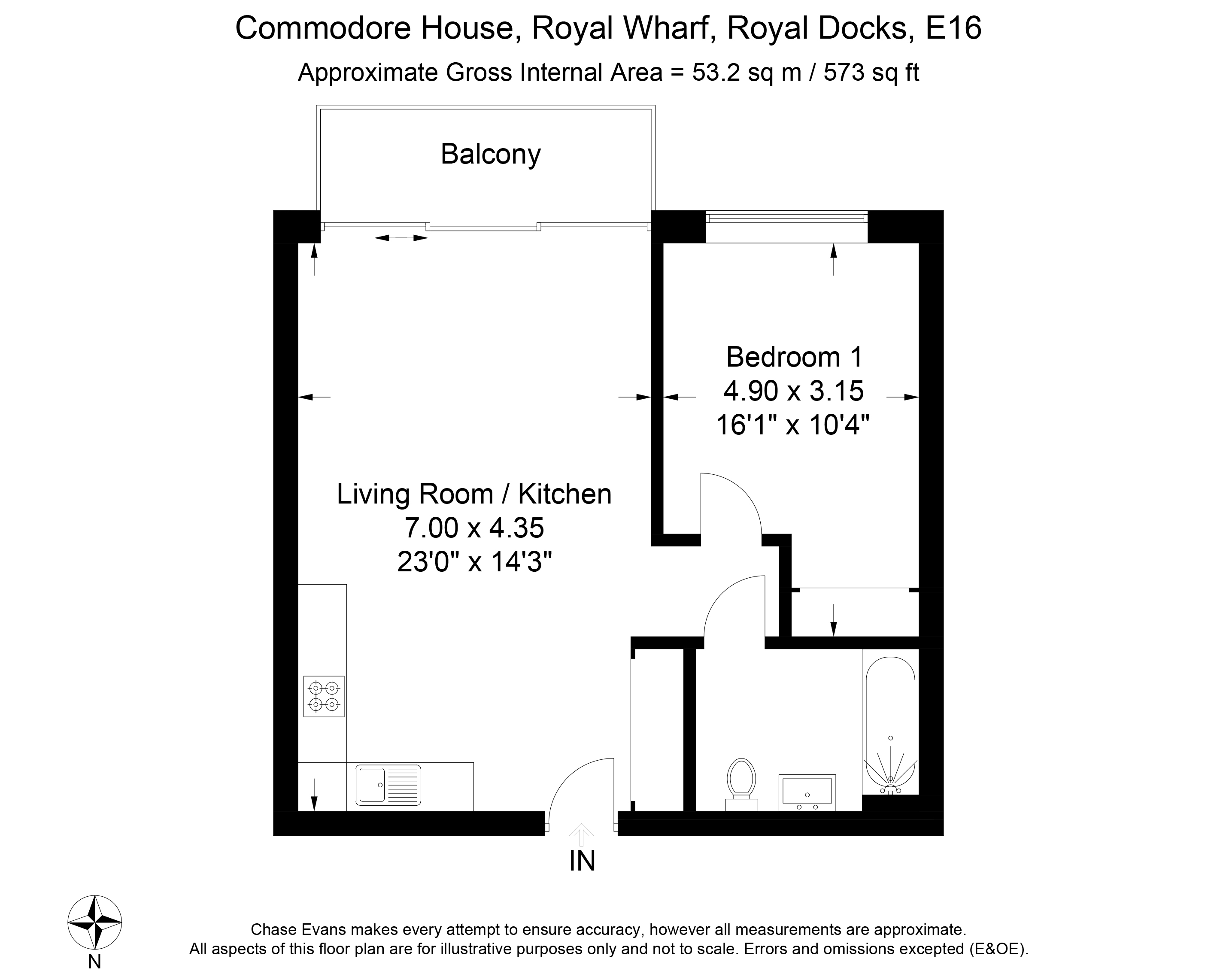 1 Bedrooms Flat to rent in Commodore House, Royal Wharf, Royal Docks E16