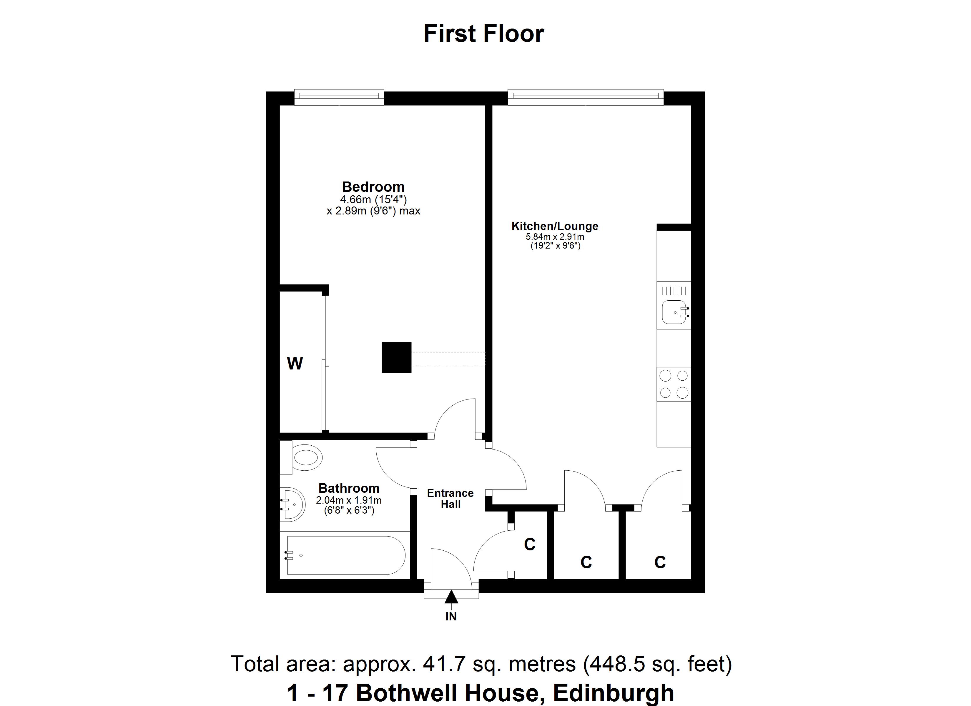 Bothwell House, Bothwell Street, Edinburgh EH7, 1 bedroom flat for sale