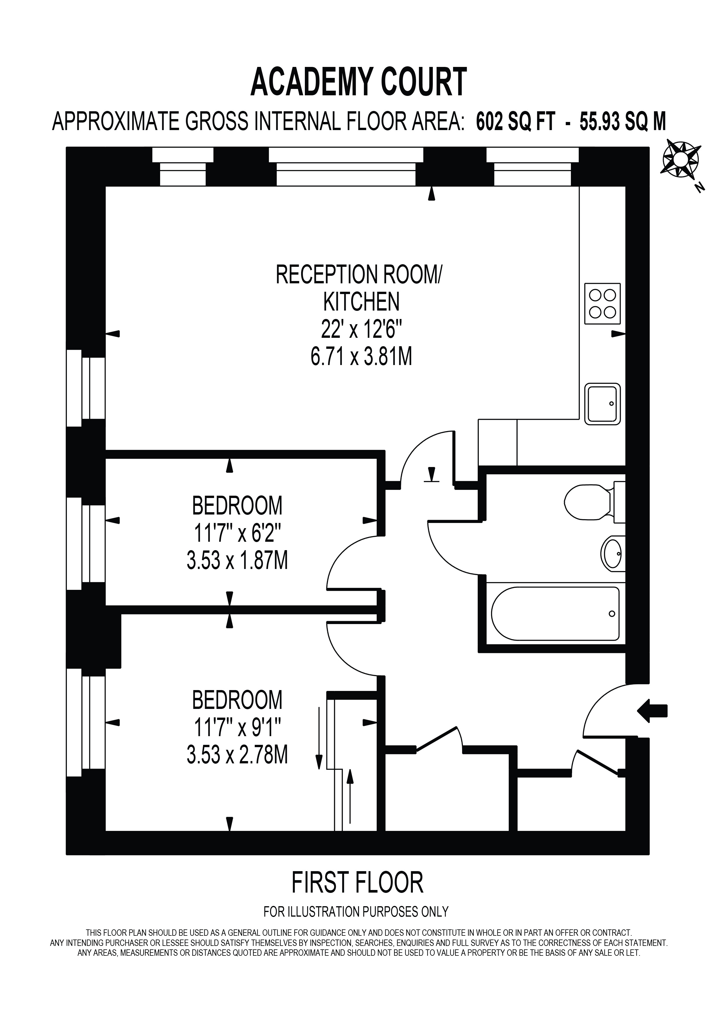 210 Academy Court 566 Longbridge Road, No Street Name Specified, Dagenham floorplan