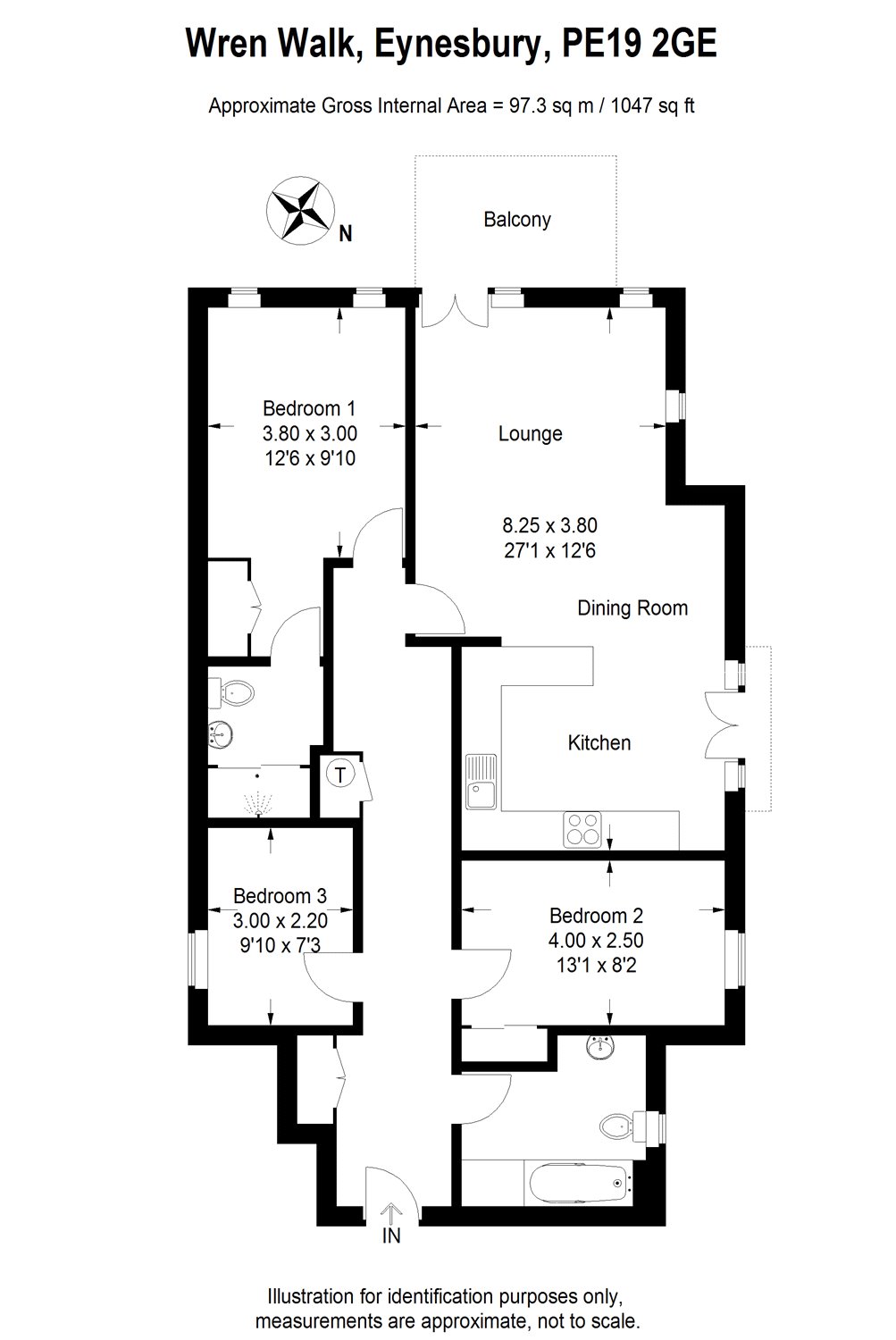 3 Bedrooms Flat for sale in Wren Walk, Eynesbury, St. Neots PE19