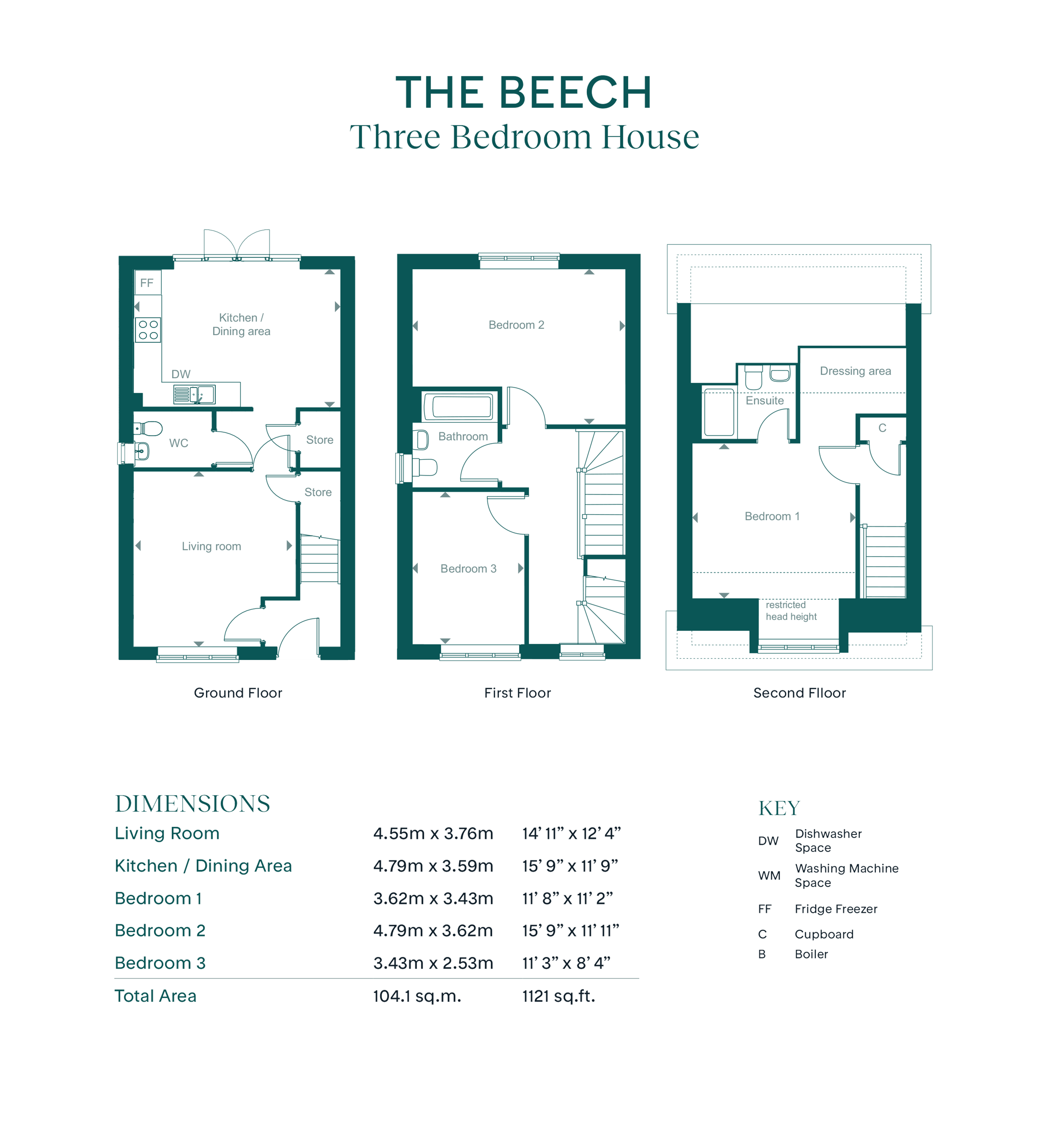 1 curlew close - Beech, Leaf Living at The Gateway, Bexhill, TN40, Bexhill-On-Sea floorplan