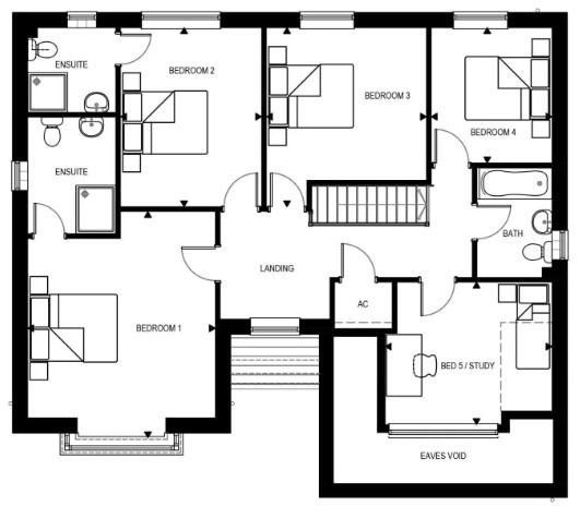 Show Home Hare's Leap, Brent Road floorplan