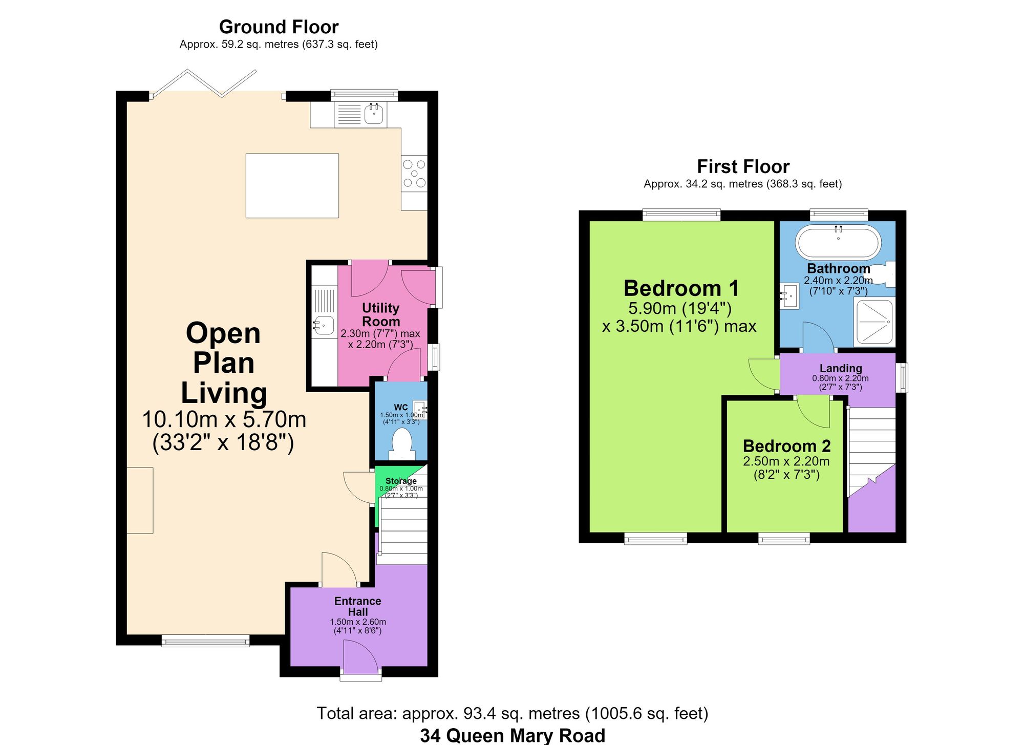 34 Queen Mary Road, Chesterfield floorplan