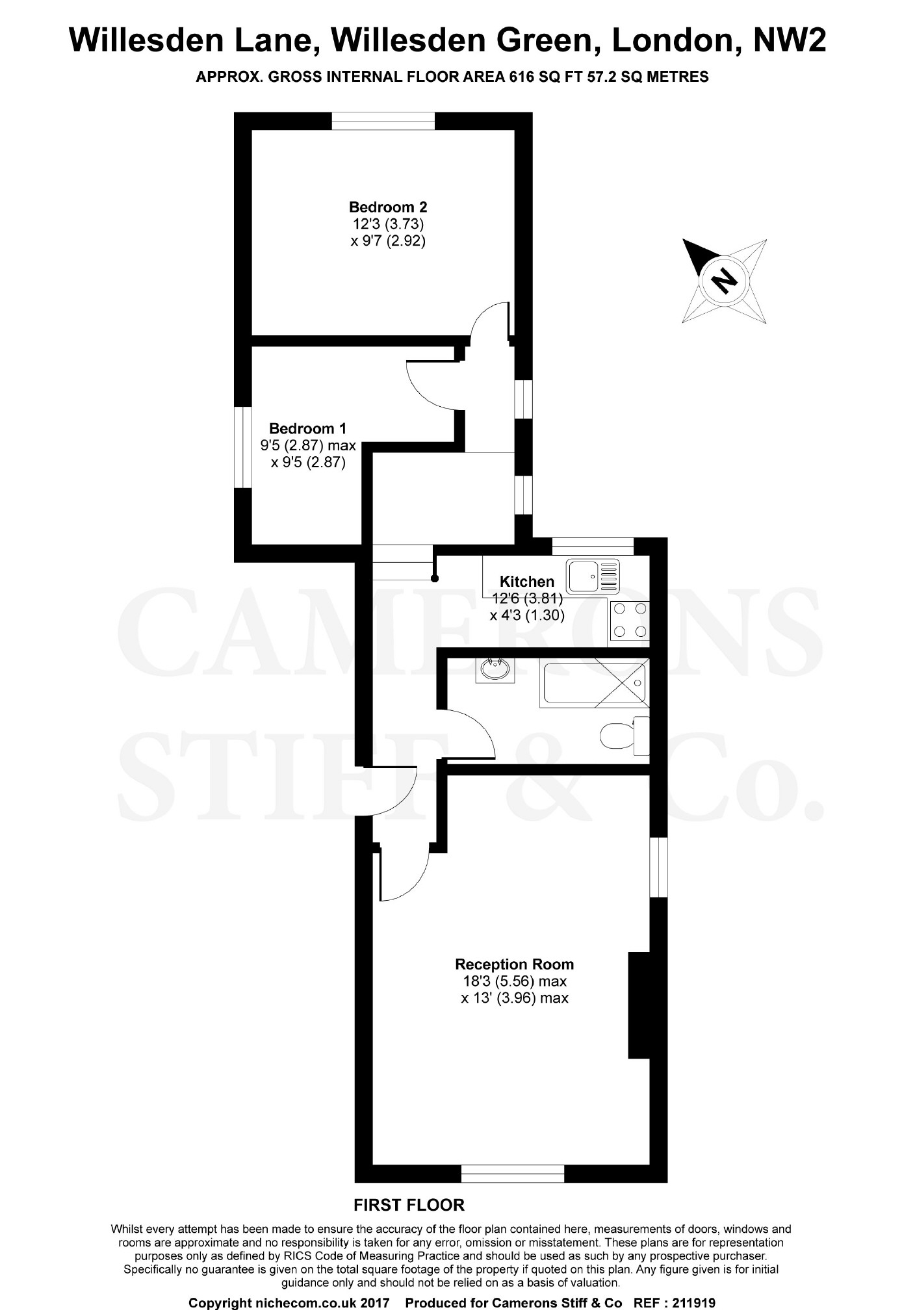 2 Bedrooms Flat to rent in Willesden Lane, Willesden Green, London NW2