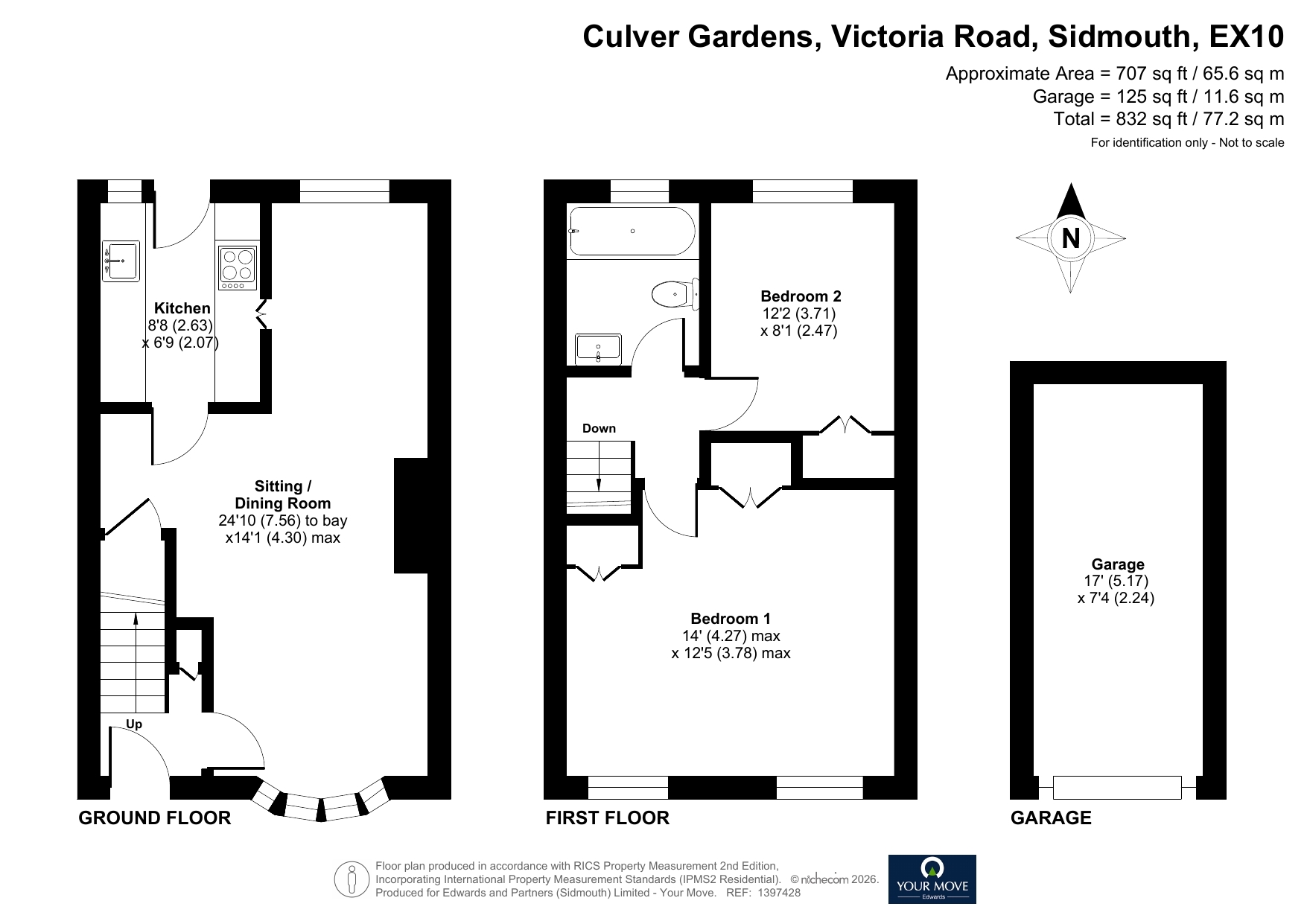Kirklands, 15, Culver Gardens, Sidmouth floorplan