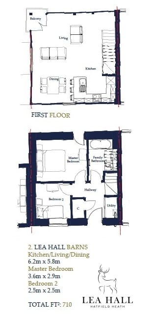 Lea Hall Barns, Dunmow Road, Bishop's Stortford floorplan