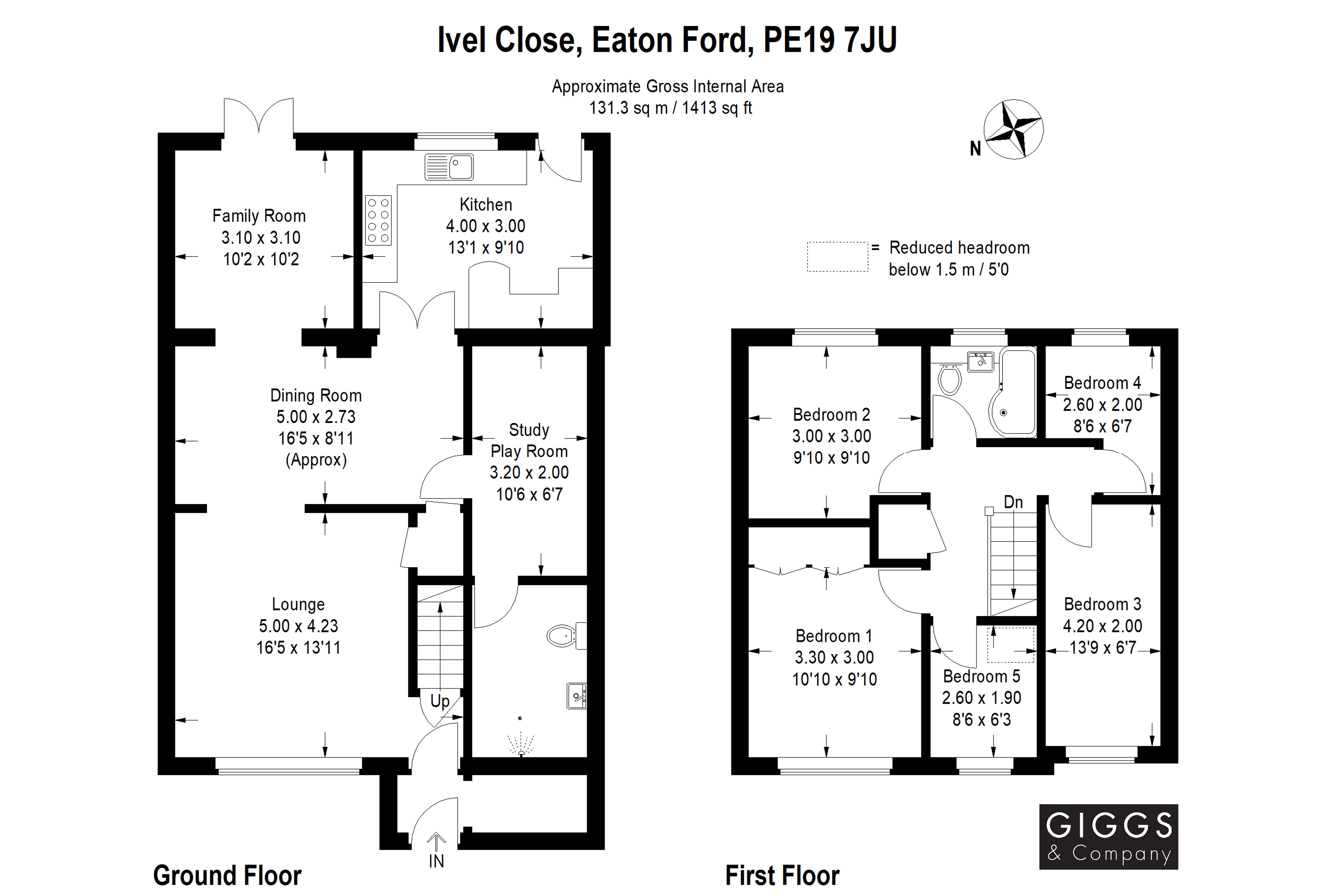 5 Bedrooms Semi-detached house for sale in Ivel Close, Eaton Ford, St. Neots, Cambridgeshire PE19