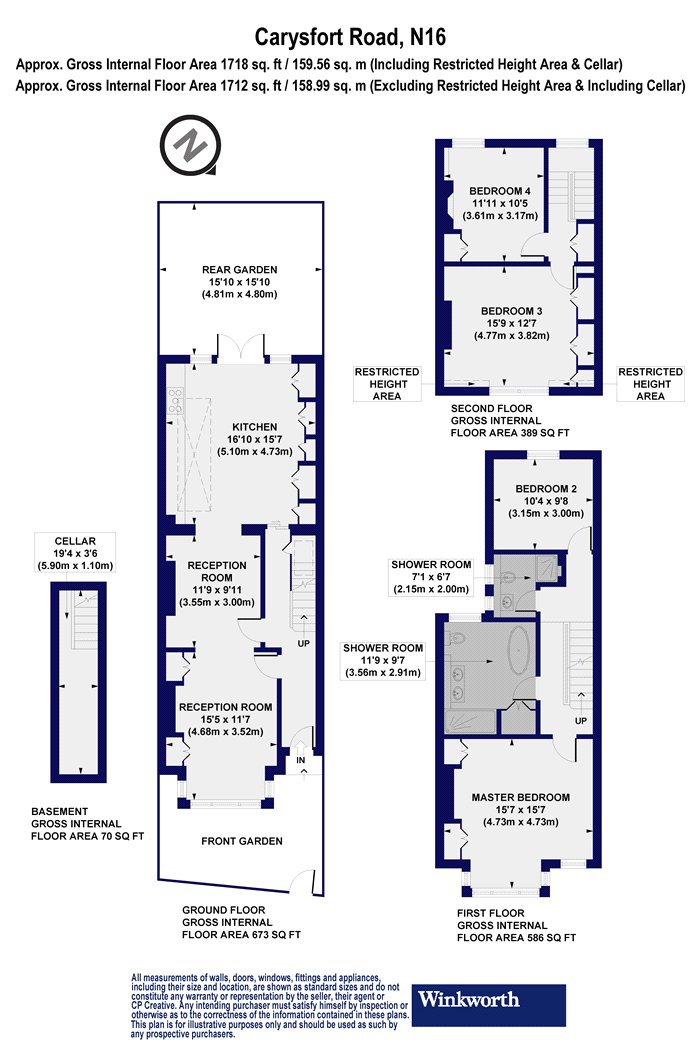 96, Carysfort Road, London floorplan