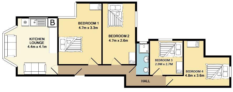 Flat 1, 5, Noel Street, Nottingham floorplan