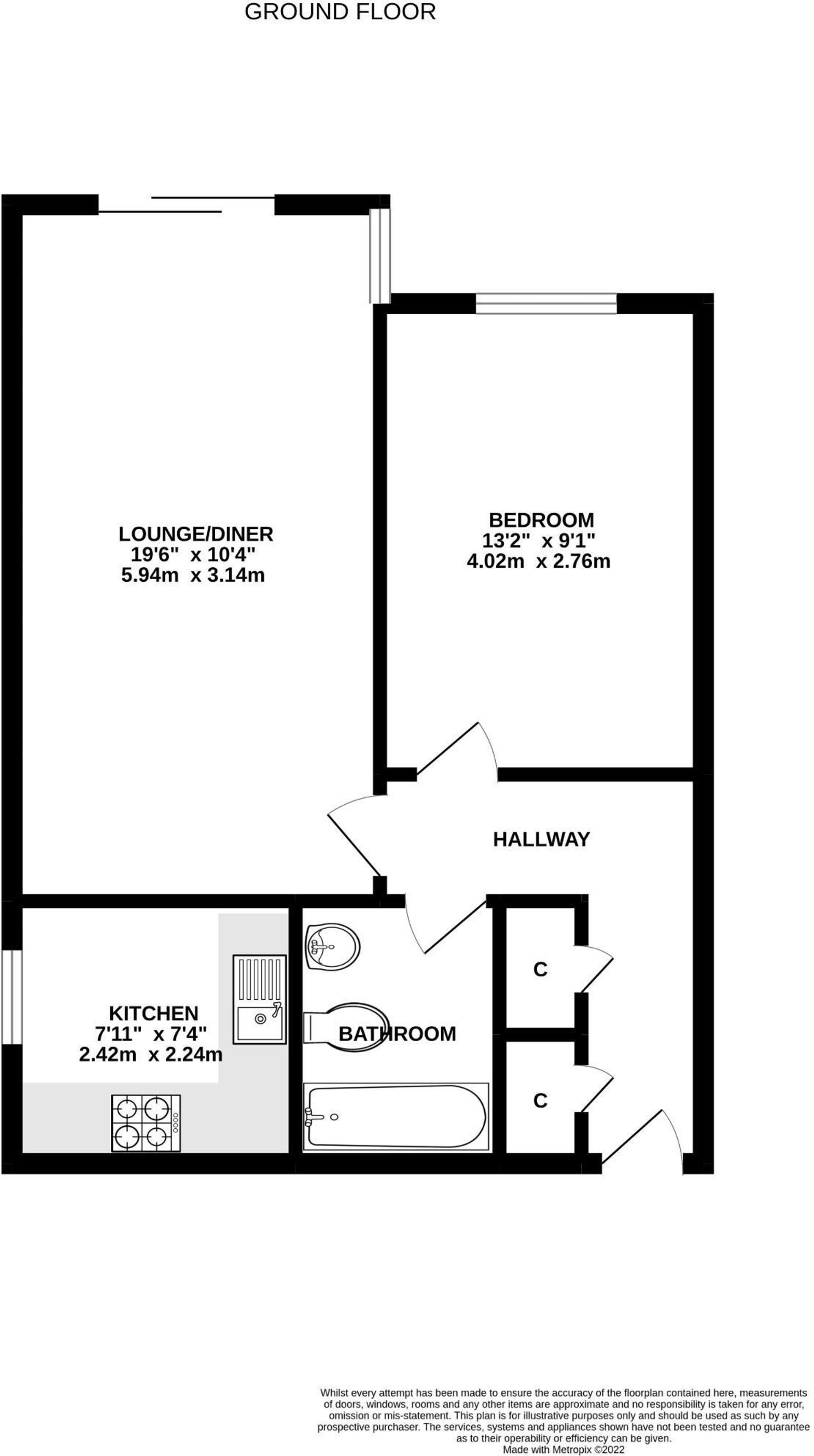 Flat 1, Laurence Court, Eastleigh floorplan