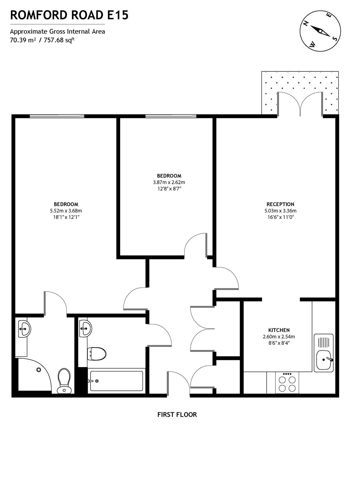 The Quadrangle House, 84 Romford Road, London E15, 2 bedroom flat for