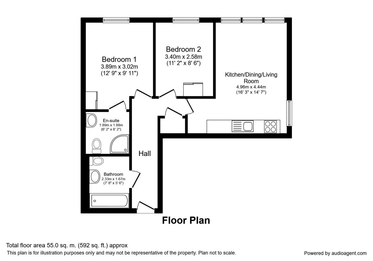 2 Bedrooms Flat to rent in Chapel Street, Salford M3