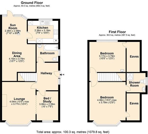 Theobalds Road, Cuffley, Potters Bar EN6, 3 bedroom semidetached house