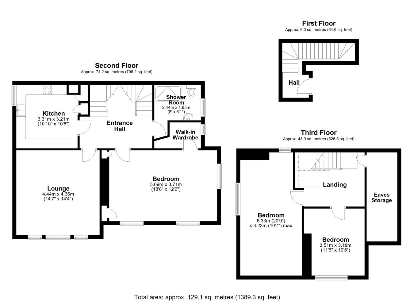 Flat C, 1, Castle Hill Avenue, Folkestone floorplan