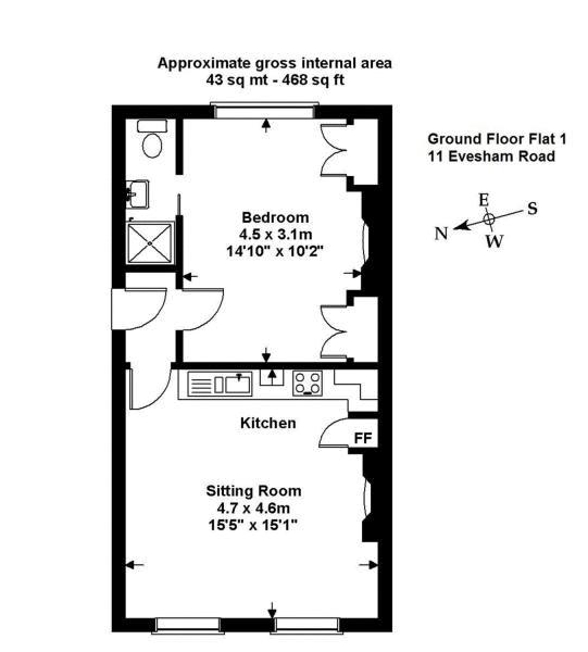 1 Bedrooms Flat to rent in Evesham Road, Cheltenham GL52