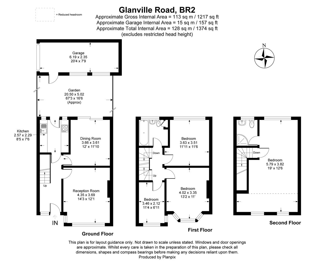 65, Glanville Road, Bromley floorplan