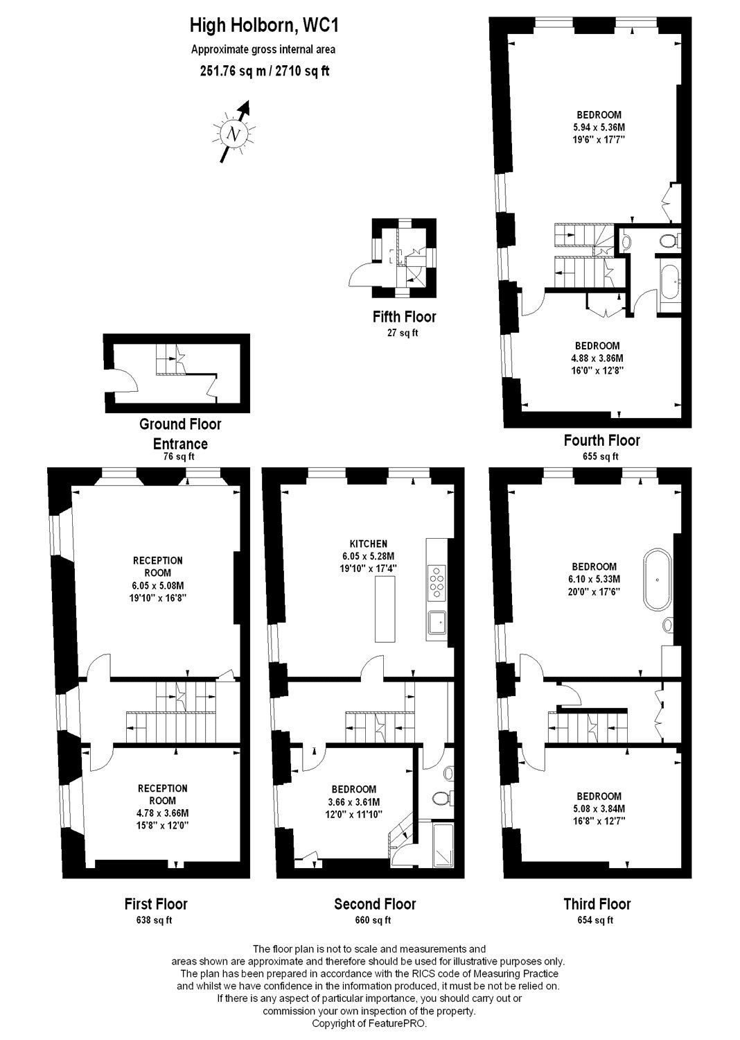 5 Bedrooms  to rent in High Holborn, Holborn, London WC1V