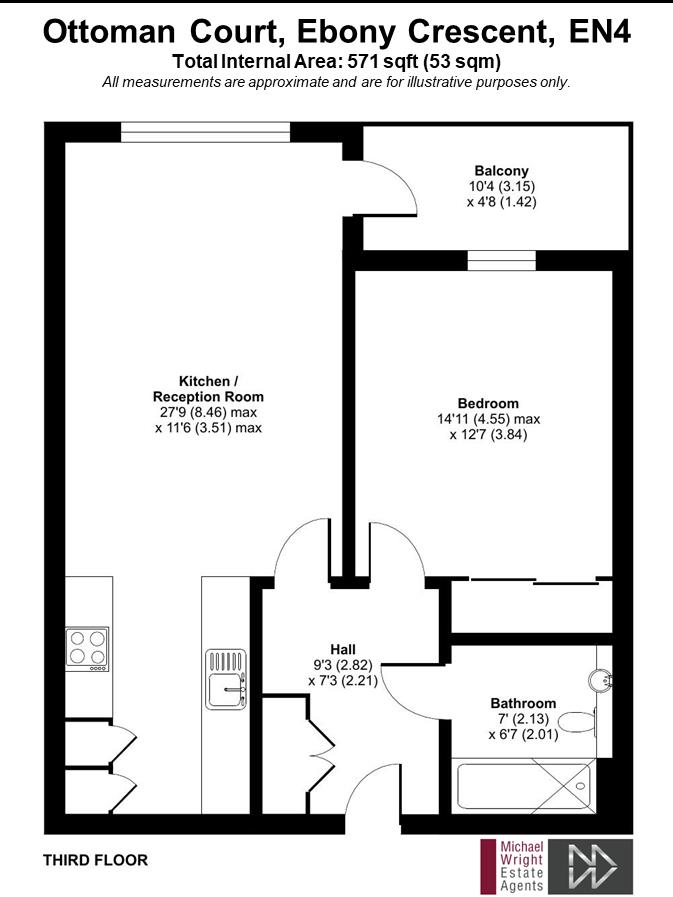 Flat 22 Ottoman, 13, Ebony Crescent, Cockfosters floorplan