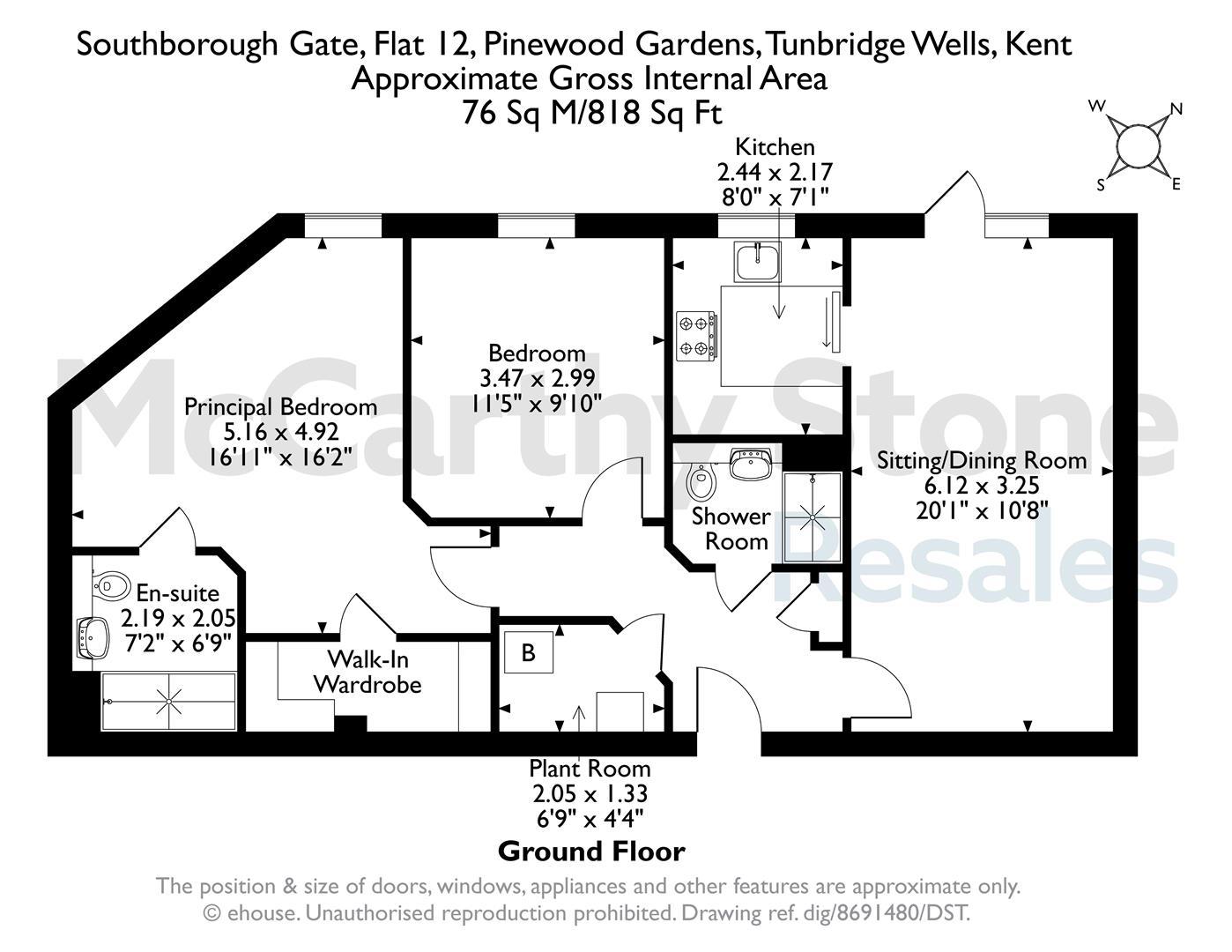 12 Southborough Gate, Pinewood Gardens, Tunbridge Wells floorplan