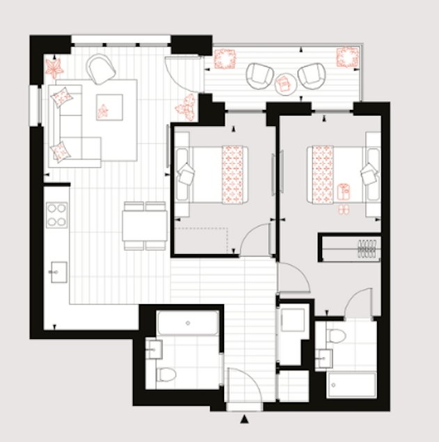 Plot C.12.05 Bow View Apartments, Bow Green, London floorplan