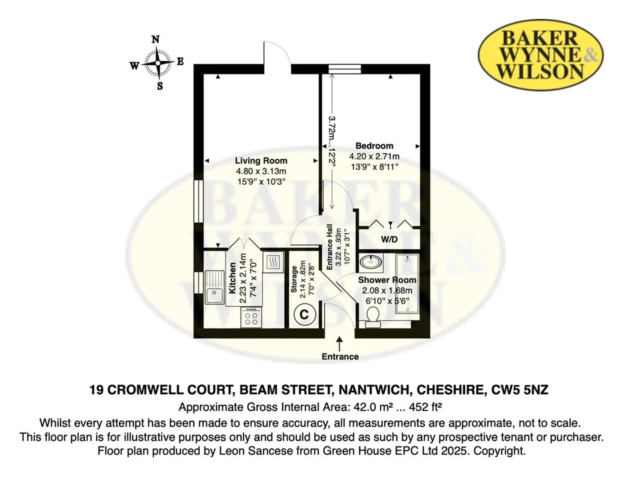 Apt 19, Cromwell Court Beam Street, Nantwich floorplan