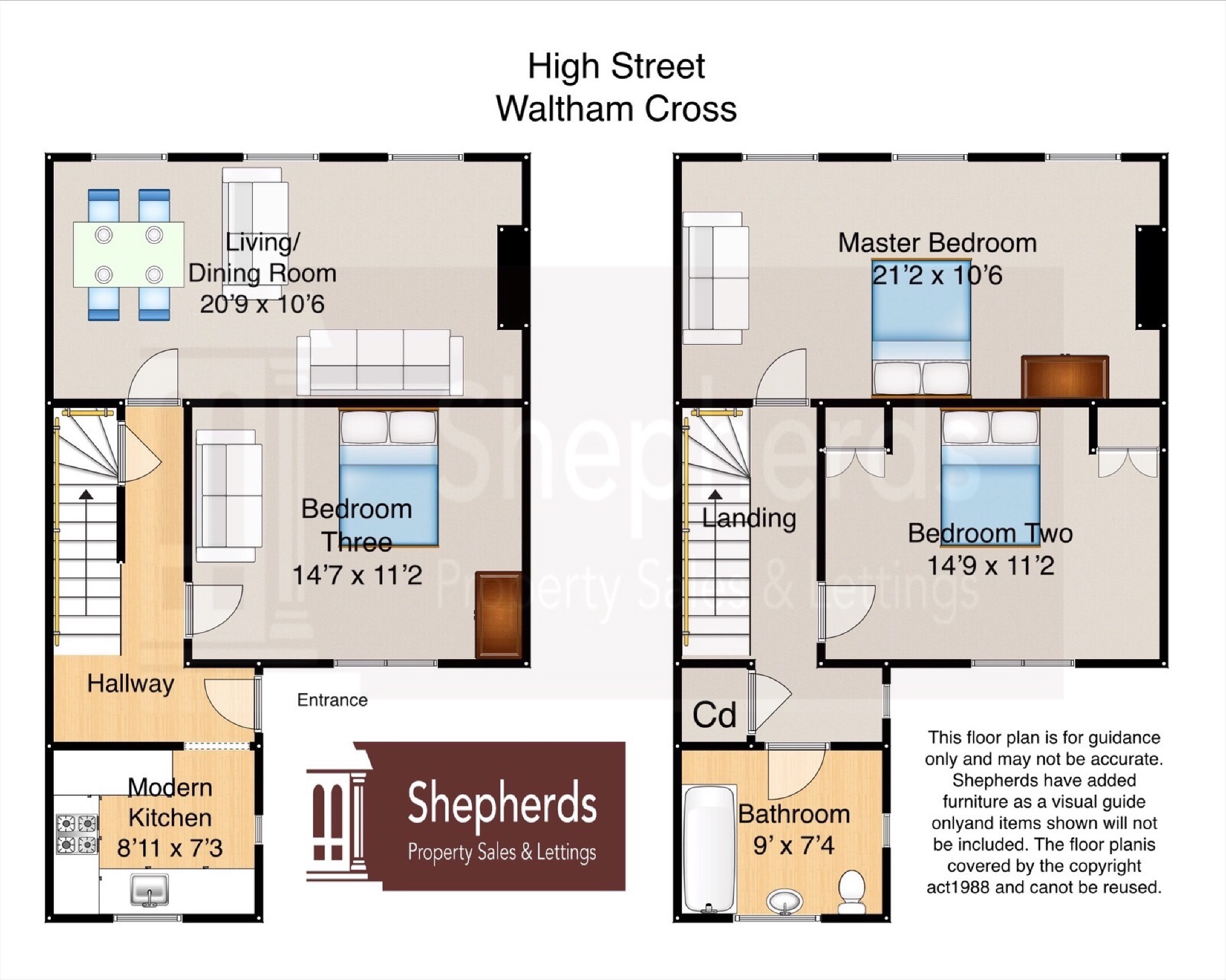 3 Bedrooms Maisonette for sale in High Street, Waltham Cross, Hertfordshire EN8
