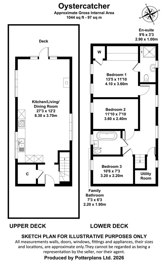 Houseboat Oystercatcher,, Embankment Road, Bembridge floorplan