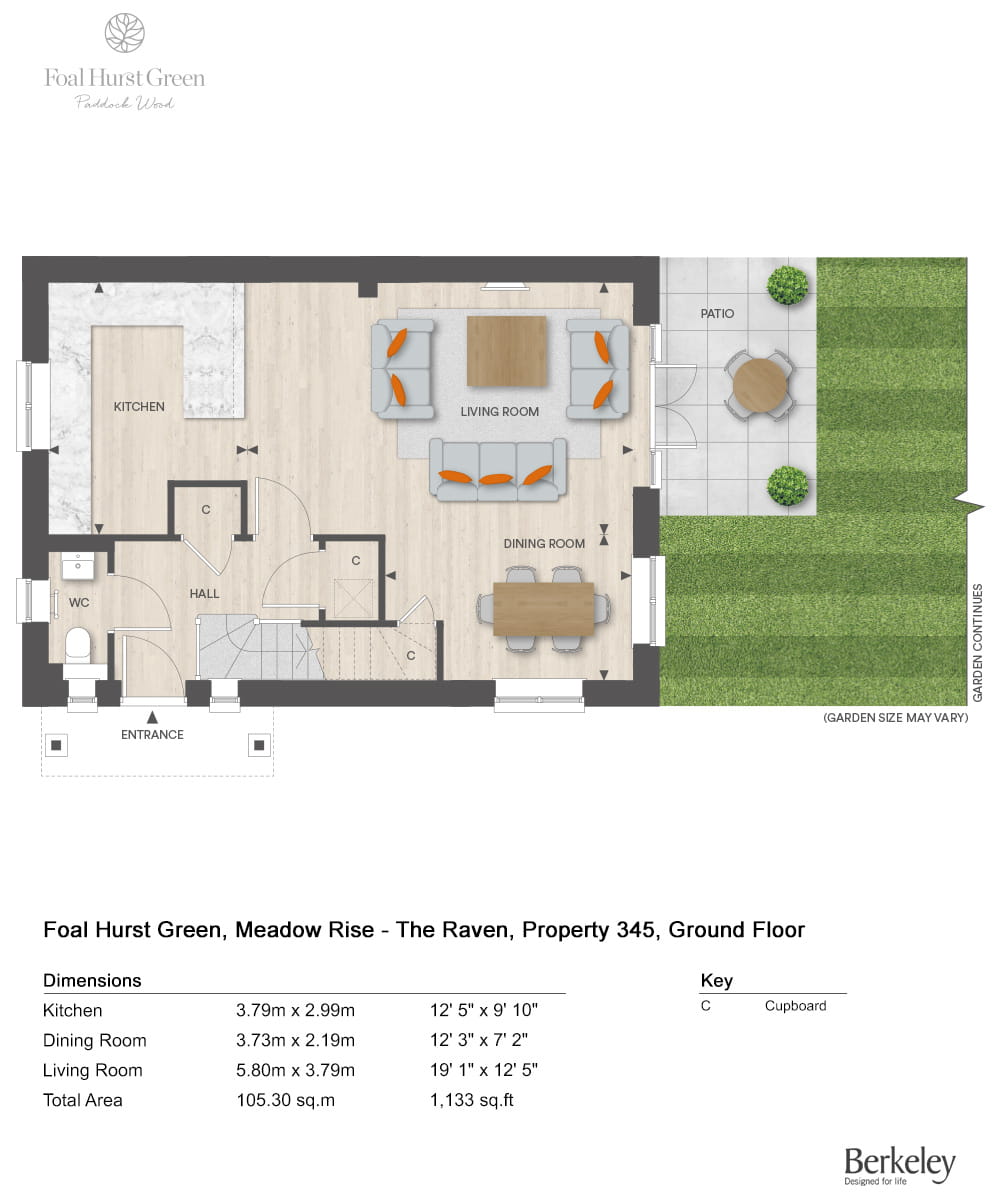 345, Paddock Wood, Tn12 6Gp, Paddock Wood floorplan