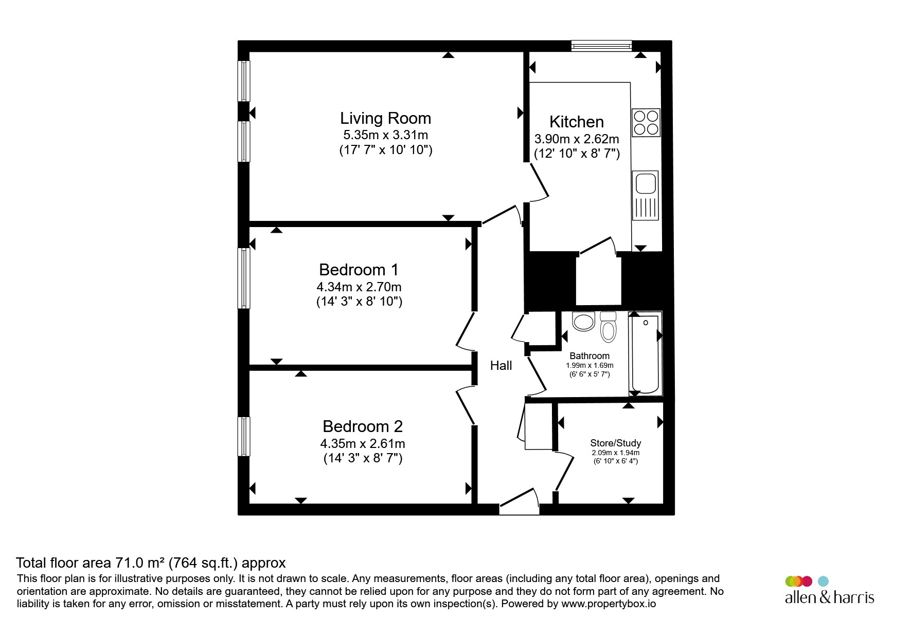 Flat 2/4, 9, Western Avenue, Glasgow floorplan